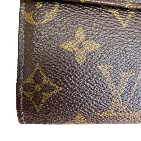 Louis Vuitton Vintage Monogram Canvas Trifold Wallet Card Holder Checkbook Cover - Picture 16 of 16